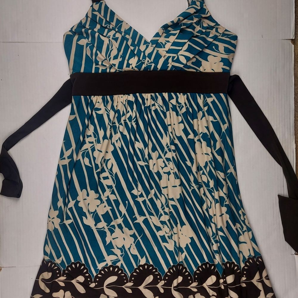 Speechless Blue and Cream Patterned Dress